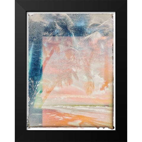 Retro Palms Black Modern Wood Framed Art Print by Acosta