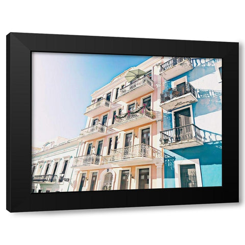 Balcony View Black Modern Wood Framed Art Print by Acosta