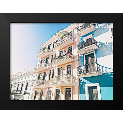 Balcony View Black Modern Wood Framed Art Print by Acosta