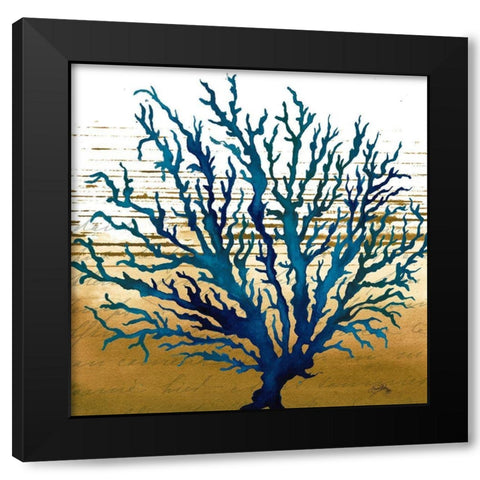 Coastal Blue II Black Modern Wood Framed Art Print with Double Matting by Medley, Elizabeth