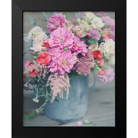 Spring Floral Arrangements Black Modern Wood Framed Art Print by Jane, Sarah
