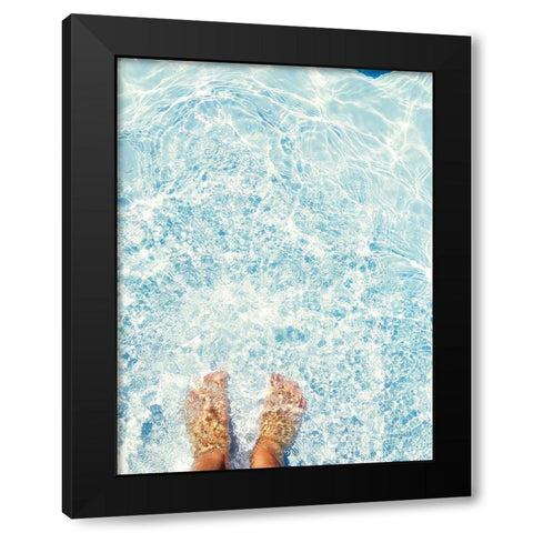 Relaxed Feet Black Modern Wood Framed Art Print by Jane, Sarah