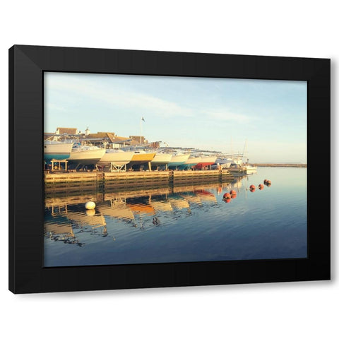 Boat Dock Black Modern Wood Framed Art Print with Double Matting by Jane, Sarah