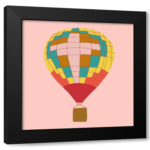 Hot Air Balloon I Black Modern Wood Framed Art Print with Double Matting by Bucheli, Jen