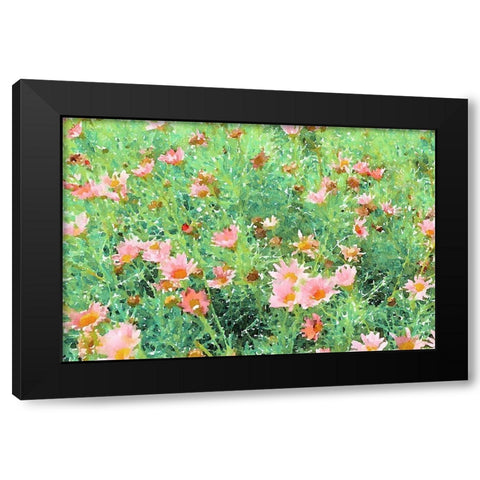 Daisy Field II Black Modern Wood Framed Art Print with Double Matting by Navas, Emily
