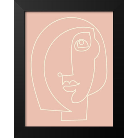 Figure Line Woman on Blush Black Modern Wood Framed Art Print by Mosher, Deidre