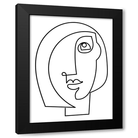 Loopy Line Lady I Black Modern Wood Framed Art Print with Double Matting by Mosher, Deidre