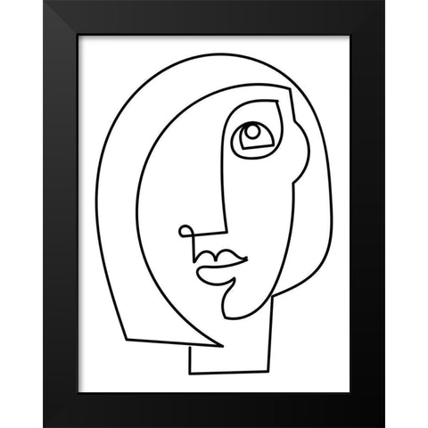 Loopy Line Lady I Black Modern Wood Framed Art Print by Mosher, Deidre