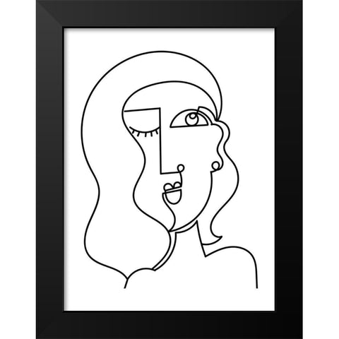 Loopy Line Lady II Black Modern Wood Framed Art Print by Mosher, Deidre