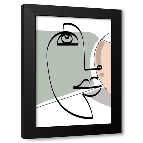 Mid-Century Line Figure Woman II Black Modern Wood Framed Art Print with Double Matting by Mosher, Deidre