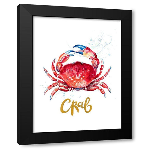 Red Crab Black Modern Wood Framed Art Print with Double Matting by Pinto, Patricia