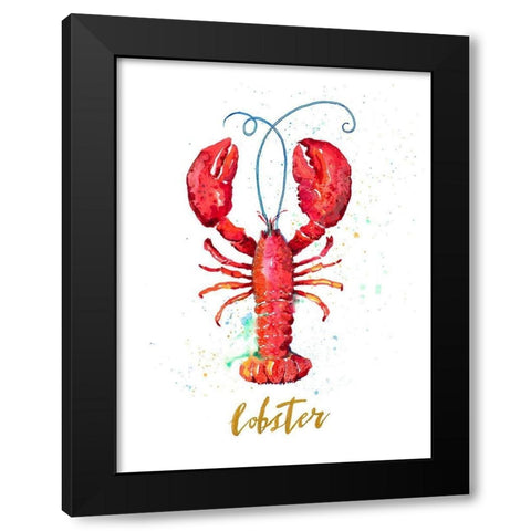 Red Lobster Black Modern Wood Framed Art Print with Double Matting by Pinto, Patricia