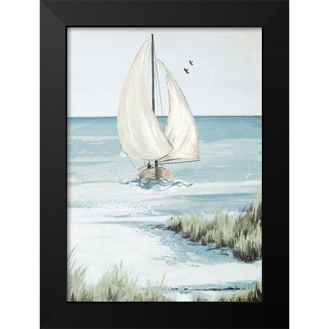Smooth Sailing Black Modern Wood Framed Art Print by Pinto, Patricia
