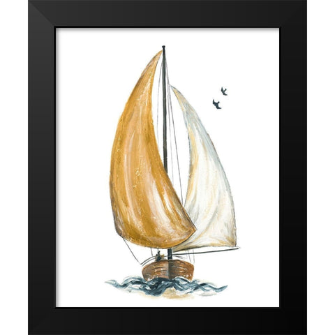 Gold Sail I Black Modern Wood Framed Art Print by Pinto, Patricia