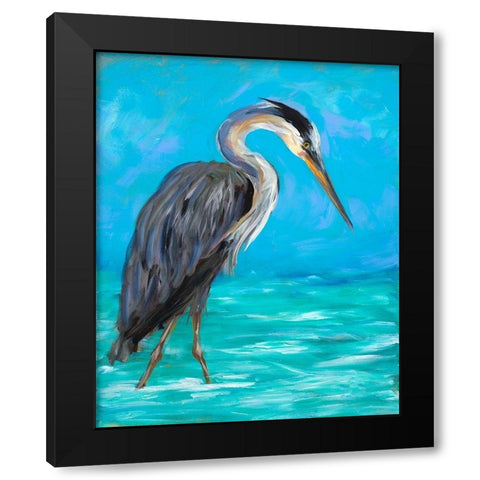 Beach Bird I Black Modern Wood Framed Art Print by DeRice, Julie