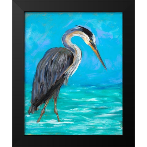Beach Bird I Black Modern Wood Framed Art Print by DeRice, Julie