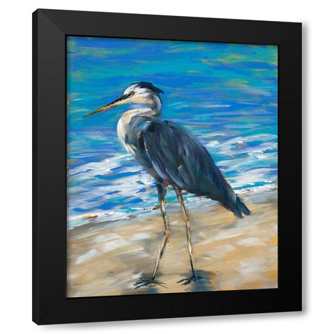 Beach Bird II Black Modern Wood Framed Art Print by DeRice, Julie