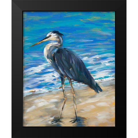 Beach Bird II Black Modern Wood Framed Art Print by DeRice, Julie