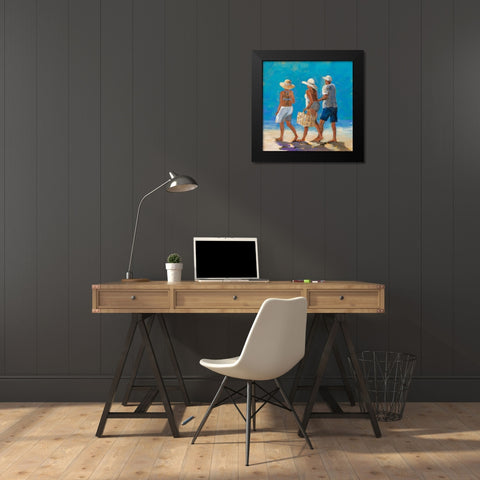 Beach Buddies Black Modern Wood Framed Art Print by DeRice, Julie