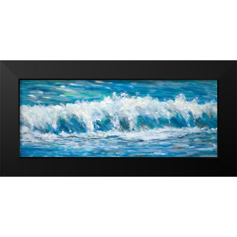 Big Ocean Waves Black Modern Wood Framed Art Print by DeRice, Julie