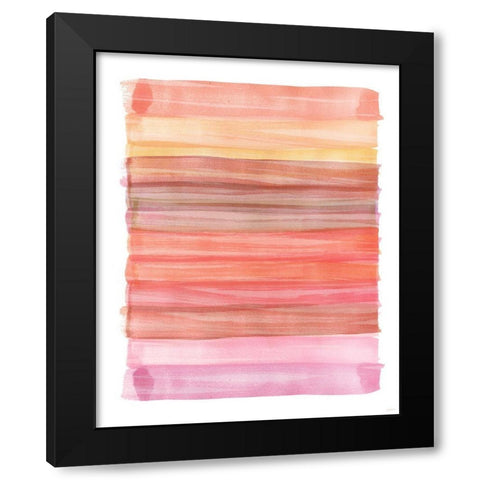 Painted Sky Abstract Black Modern Wood Framed Art Print with Double Matting by Meneely, Dan