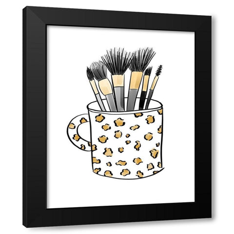 Animal Print Mug I Black Modern Wood Framed Art Print with Double Matting by Quach, Anna