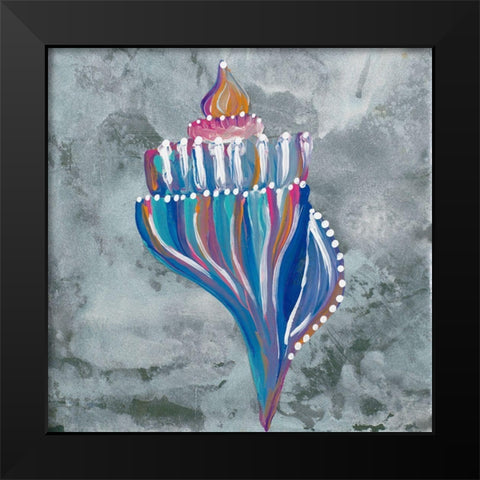 Dotted Shell on Gray I Black Modern Wood Framed Art Print by Ritter, Gina