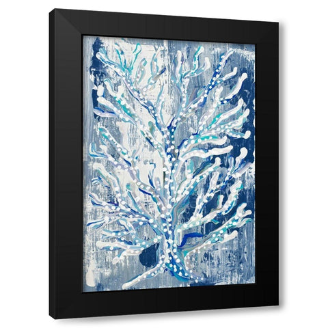 Azul Dotted Coral Vertical Black Modern Wood Framed Art Print by Ritter, Gina