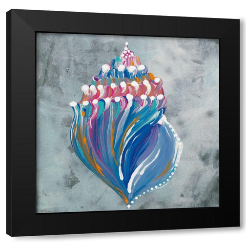 Dotted Shell on Gray II Black Modern Wood Framed Art Print by Ritter, Gina