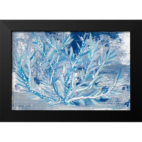 Azul Dotted Coral Horizontal Black Modern Wood Framed Art Print by Ritter, Gina