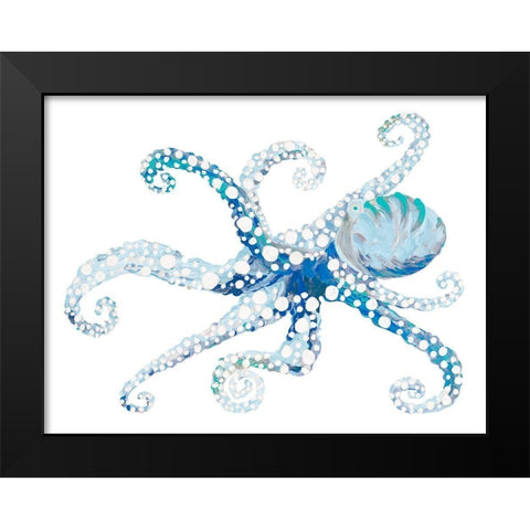 Azul Dotted Octopus II Black Modern Wood Framed Art Print by Ritter, Gina