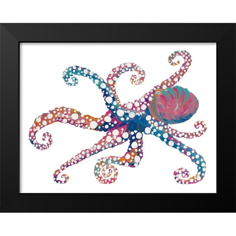 Dotted Octopus II Black Modern Wood Framed Art Print by Ritter, Gina