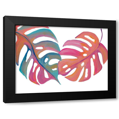 Colorful Palm Leaves III Black Modern Wood Framed Art Print by Ritter, Gina