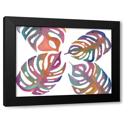 Colorful Palm Leaves I Black Modern Wood Framed Art Print by Ritter, Gina