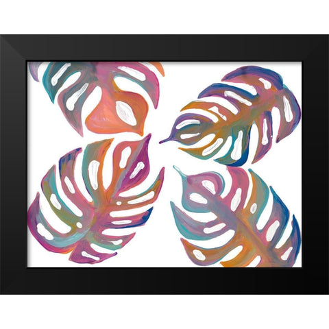 Colorful Palm Leaves I Black Modern Wood Framed Art Print by Ritter, Gina