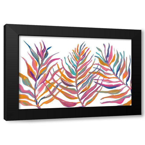 Colorful Palm Leaves IV Black Modern Wood Framed Art Print with Double Matting by Ritter, Gina