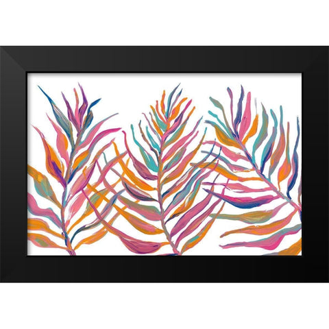 Colorful Palm Leaves IV Black Modern Wood Framed Art Print by Ritter, Gina
