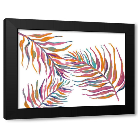 Colorful Palm Leaves II Black Modern Wood Framed Art Print with Double Matting by Ritter, Gina