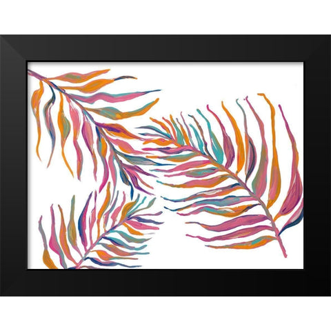 Colorful Palm Leaves II Black Modern Wood Framed Art Print by Ritter, Gina