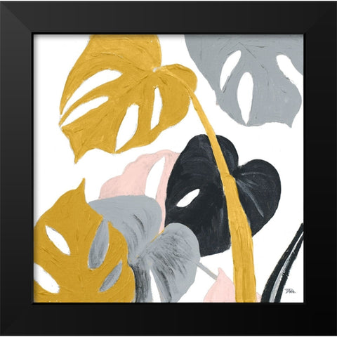 Monstera Design Black Modern Wood Framed Art Print by Pinto, Patricia