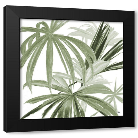 Green Monstera Design II Black Modern Wood Framed Art Print by Pinto, Patricia