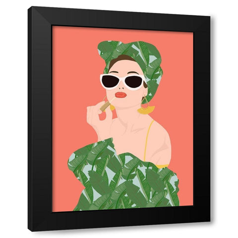 Tropical Lady Black Modern Wood Framed Art Print by Bucheli, Jen