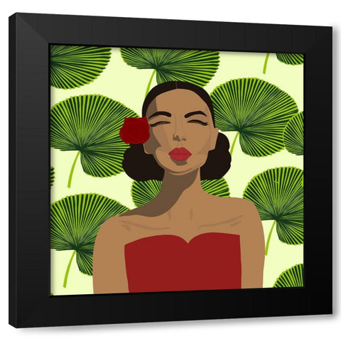Exotic Lady Black Modern Wood Framed Art Print by Bucheli, Jen