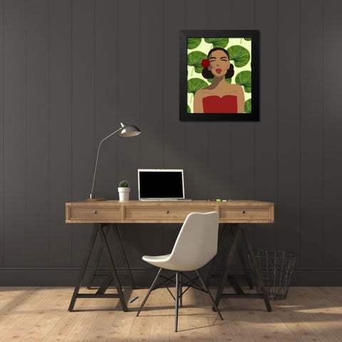 Exotic Lady Black Modern Wood Framed Art Print by Bucheli, Jen