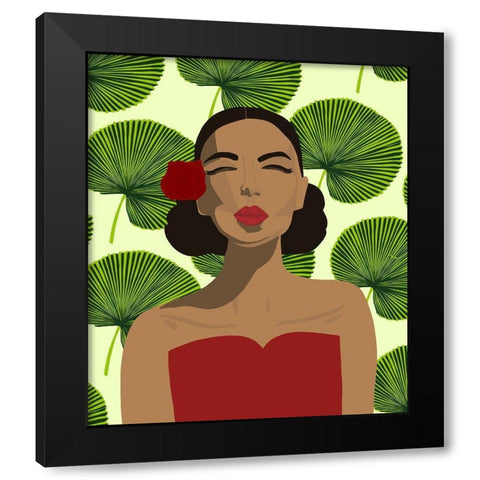 Exotic Lady Black Modern Wood Framed Art Print by Bucheli, Jen