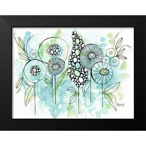 Colors of the Meadow Black Modern Wood Framed Art Print by Krinlox