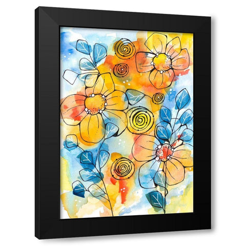Warm and Cool Summer Black Modern Wood Framed Art Print by Krinlox