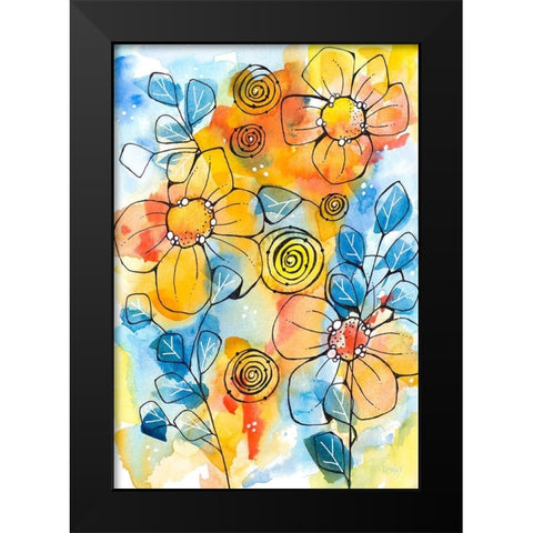 Warm and Cool Summer Black Modern Wood Framed Art Print by Krinlox