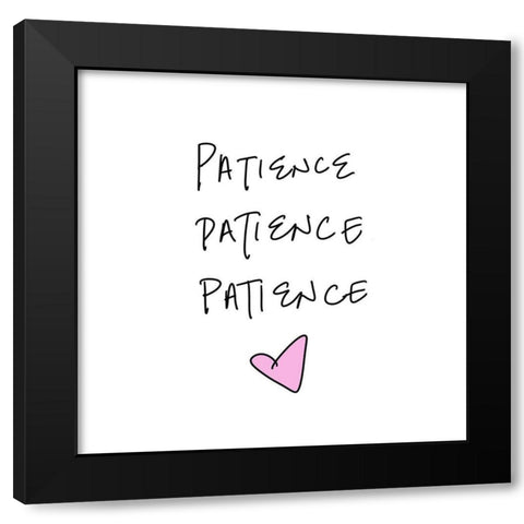 Patience Black Modern Wood Framed Art Print with Double Matting by SD Graphics Studio