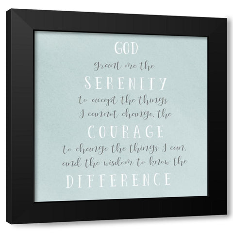 Serenity Prayer Black Modern Wood Framed Art Print with Double Matting by SD Graphics Studio